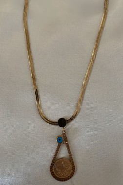 Altın Detaylı Yılan Gold Kolye