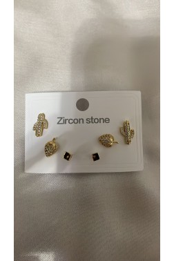 Küçük Vidalı Golden Küpeler