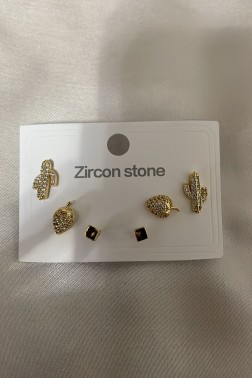 Küçük Vidalı Golden Küpeler