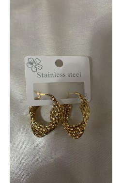 Çoklu Halka Modelli Golden Halka Küpe