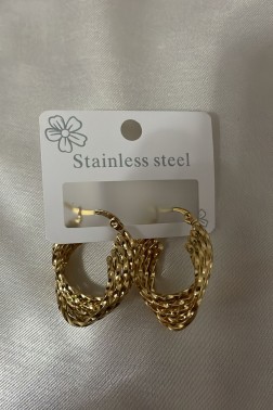 Çoklu Halka Modelli Golden Halka Küpe