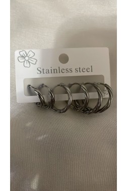 5'li Halka Silver Küpe