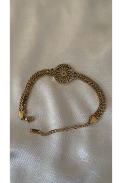 Çember Örüntü Detaylı Golden Yılan Bileklik