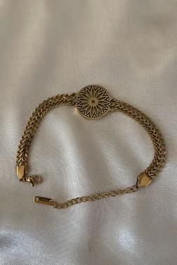 Çember Örüntü Detaylı Golden Yılan Bileklik