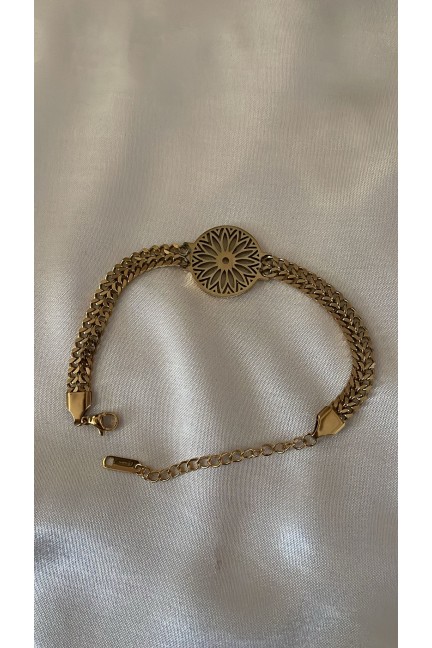 Çember Örüntü Detaylı Golden Yılan Bileklik