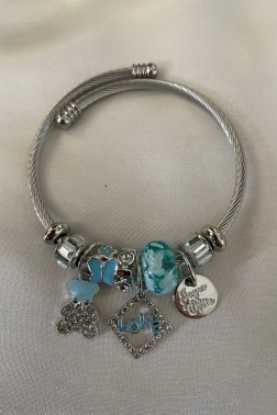 Pandora Model Turkuaz Çarmlı Bileklik
