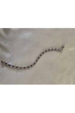 Mor Beyaz Örüntülü Bileklik