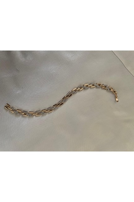 Parlak Taşlı Gold Bileklik