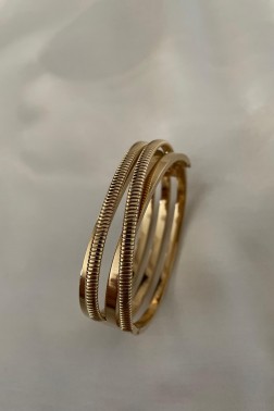 Kelepçe Gold Geçişli Bileklik