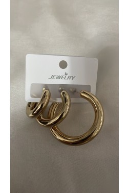 3'lü Golden Halka Küpe