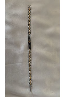 Silver Gold Kaptan Detaylı Bileklik