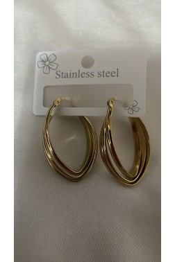 Oyuk Halka Modelli Golden Küpe