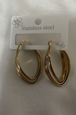 Oyuk Halka Modelli Golden Küpe