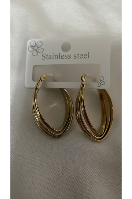 Oyuk Halka Modelli Golden Küpe