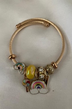 Gökkuşağı Charmlı Pandora Bileklik